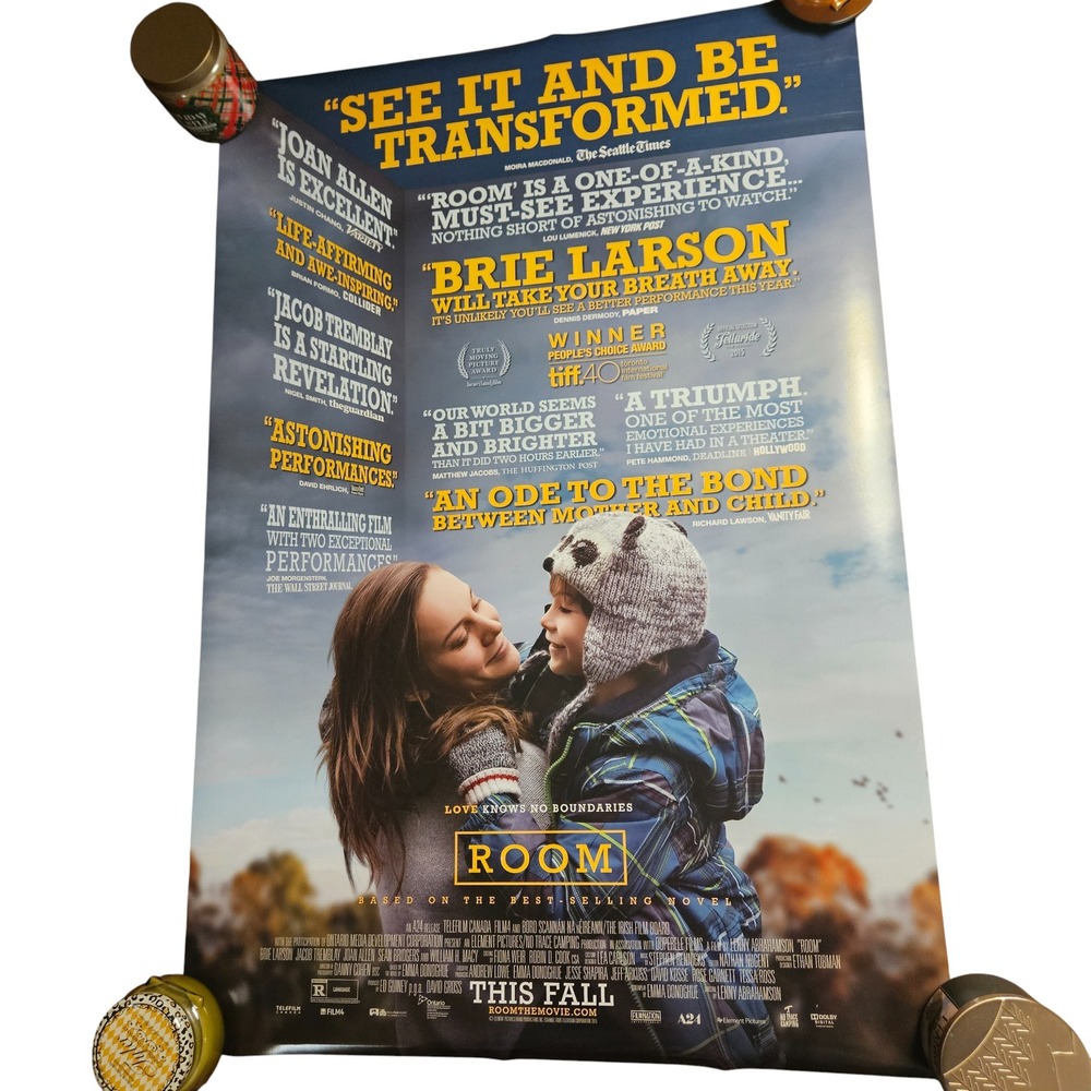 Room 2015 Movie Poster 27x40 Brie Larson Jacob Tremblay Double Sided